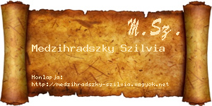 Medzihradszky Szilvia névjegykártya