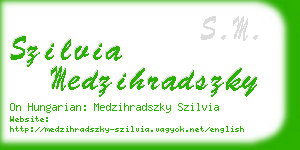 szilvia medzihradszky business card